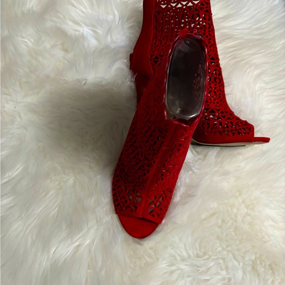 Red Aldo Stilettos • Ankle High • Sandle/Boot • Very Sexy - Picture 9 of 10